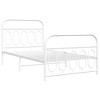 vidaXL Metal Bed Frame with Headboard & Footboard - White, Steel, Single, 39.4"x78.7" - Modern Design, Extra Storage Space, Bedroom Furniture - 2 of 4