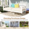 Patio Wooden Twin Size Porch Swing Daybed Frame, Garden Swing Bench Chair with 4 Hanging Ropes for Backyard, Outdoor, White - 2 of 4