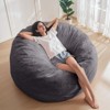 MAXYOYO Gaint Bean Bag Chair for Adults, Lazy Sofa with Foam Filling for Living Room, Washable Cover, Dark Gray - 4 of 4