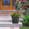 Tierra Verde 2pc Lineata Square Indoor Outdoor Self-Watering Planter Pots Black 12.75"x16.75" - 2 of 4