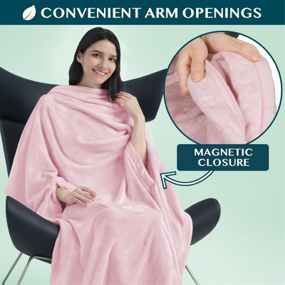 Light Pink Microfleece Travel Blanket and Pillow Set