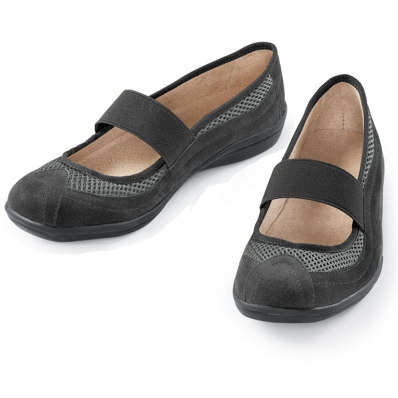 Collections Etc Womens Extra-Wide Width Mary Jane Strap Shoes, 2 of 5