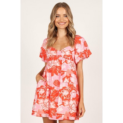 Petal And Pup Womens Maggie Mini Dress - Pink/red Floral Xl : Target