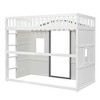 PAGED Twin Size Loft Bed with Under-bed Space, Wooden Bed Frame with Windows, Ladder and Guardrail, Modern Bunk Bed for Boy and Girl - 3 of 4