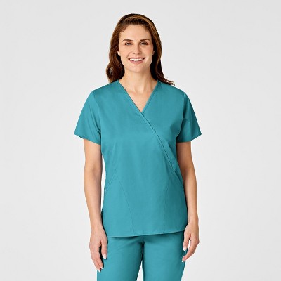 Wink WonderWORK Women's Mock Wrap Scrub Top