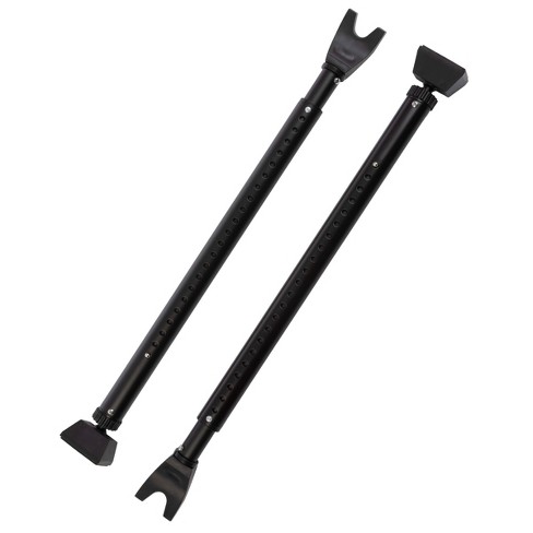 Stalwart Adjustable Door Stopper Bar 2-Pack, Black