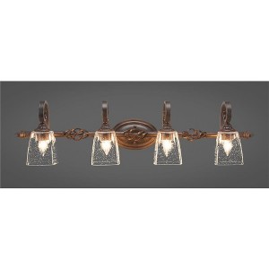 Toltec Lighting Elegante 4 - Light Vanity in  Dark Granite with 4.5" Square Clear Bubble Shade - 1 of 1