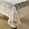 HLC.ME Isabella Floral Patterned Scalloped Tablecloth, Wrinkle Resistant, Lace Fabric Table Cloth for Rectangular Tables - 3 of 4