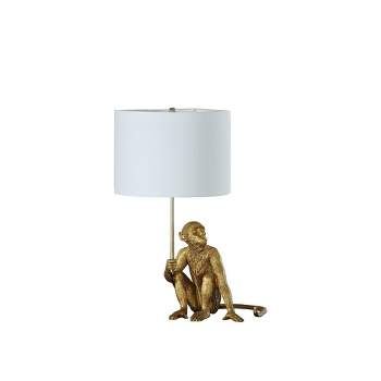 25.50" Golden Monkey Holding Polyresin Table Lamp - Ore International