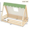 TIRAMISUBEST Twin/Full Size Kids House Bed Frame with Tent & Light Strips, Wooden Floor Bed with Guardrail - 4 of 4