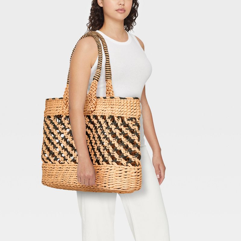 Large Straw Tote Handbag - A New Day™, 3 of 7