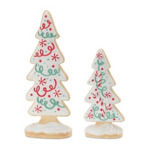 Resin Gingerbread Christmas Trees – 20.5" Tall Decor Set of 2 by Melrose - 1 of 3