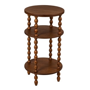 Bobbin Leg Round Wood Accent Table - 1 of 4