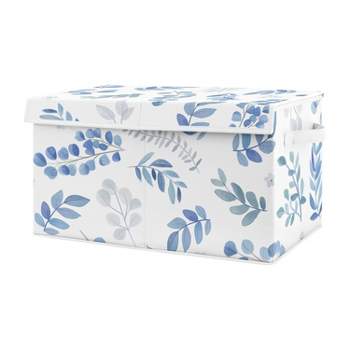 Botanical Leaf Kids' Fabric Storage Toy Bin Blue and White - Sweet Jojo Designs