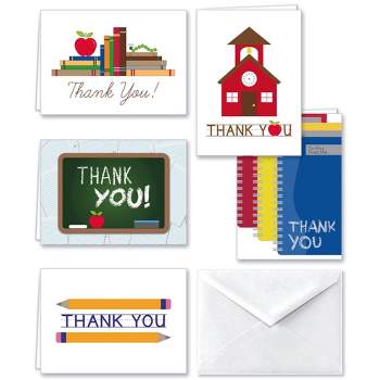 Paper Frenzy School Thank You Note Cards & White Envelopes -- 25 pack