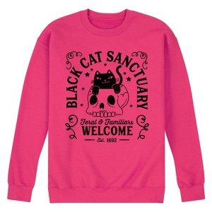 Men's - Instant Message - Black Cat Sanctuary Graphic Fleece Sweatshirt - 1 of 4