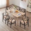 Kumasinova 17.7" Wishbone Dining Chair Set of 2,Mid-Century Modern Kitchen Chairs,Solid Wood Accent Armless Chairs for Kitchen&Dining Room - 2 of 4