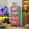 ChicFurnit Utility Storage Cabinets 4 Tiers Multi Use Storage Cabinet Folding Storage Cabinet for Home Spaces, Multicolored, 20.47"*12.2"*10.83" - 2 of 4