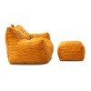 Bean Bag Chair Modern with Footstool and Armrests for Living Room Lounge 27.5"W-3irtyhousy - 3 of 4