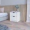 Okak 2-Drawer Bedside Table with Cutout Handles, Modern Bedroom Nightstand with Easy-Pull Drawers Wooden Storage Cabinet for Small Spaces, White - 2 of 4