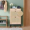 Brafab Shoe Storage Cabinet with 2 Flip Drawers&1 Small Drawer, Slim Entryway Shoe Organizer with with Adjustable Shelve - 2 of 4