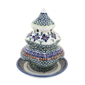 Blue Rose Polish Pottery 1289 Zaklady Christmas Tree Luminary - 1 of 1