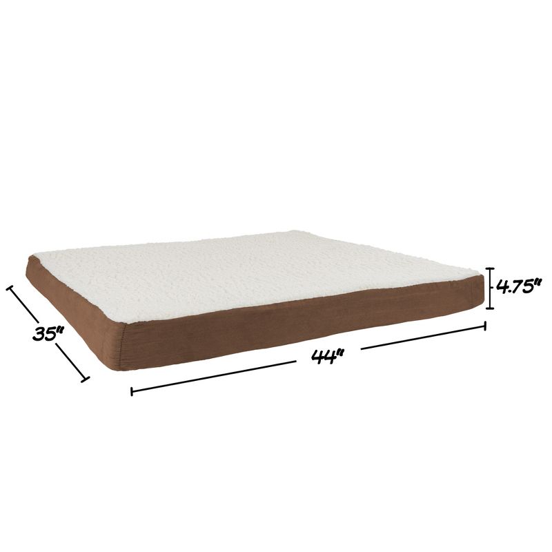 Orthopedic Dog Bed – 2-Layer Memory Foam Dog Bed with Machine Washable Cover – 44x35 Dog Bed for Large Dogs up to 100lbs by PETMAKER (Brown), 2 of 8