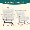 ROOMTEC Modern Upholstered Accent Rocking Chair with Side Pocket, High Backrest Rocker Glider Chair, Armchair with Solid Wood Legs - 3 of 4