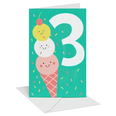 Carlton Cards 3rd Birthday Card for Kids' Triple the Fun