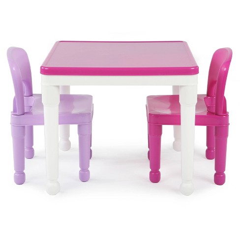 3pc 2 In 1 Square Activity Table With Chairs Pink Purple Humble Crew Target