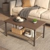 YARDSIGHT 33.4 in. Indoor/Outdoor Coffee Table with Wicker Shelf and Steel Frame for Patio, Garden, or Living Room - 2 of 4