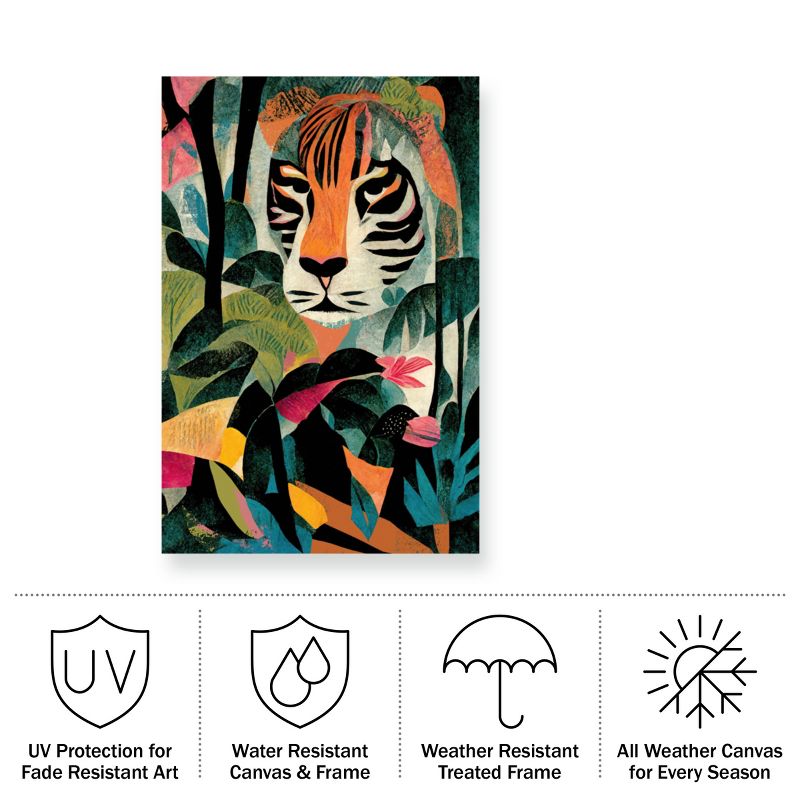 Treechild Jungle Tiger Outdoor Canvas Art, 4 of 8