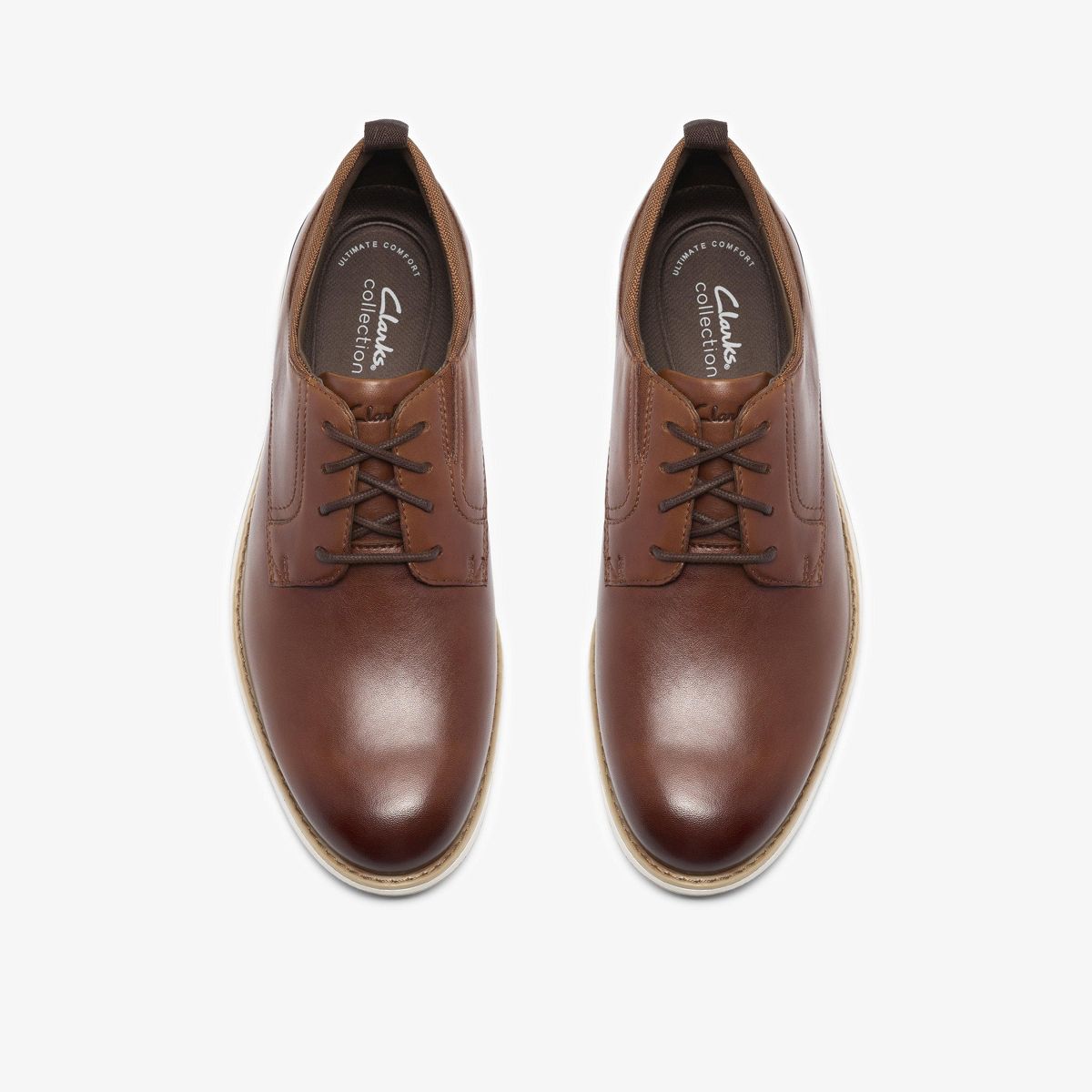 Clarks Mens Flex Hybrid Tan Leather Shoes - thumbnail 7