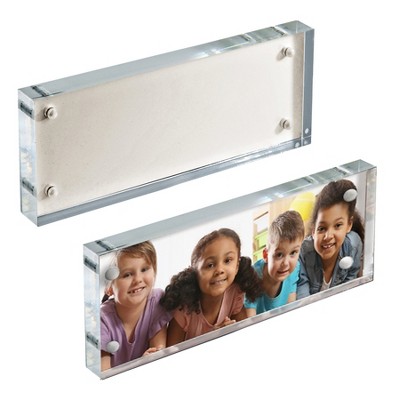 Azar Displays Acrylic Block Frame with Metal Back Plate, 2-Pack