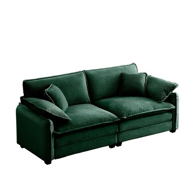 NicBex 81 Inch Corduroy Loveseat Sofa 2-Seater Sofa with 4 Pillows for Living Room,Apartment,Bedroom