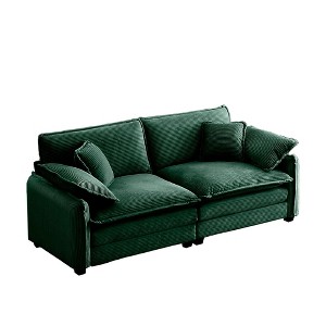 NicBex 81 Inch Corduroy Loveseat Sofa 2-Seater Sofa with 4 Pillows for Living Room,Apartment,Bedroom - 1 of 4