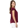 INSPIRE CHIC Women's Work Business Casual Plain Cap Sleeve Blouse - 4 of 4