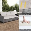 Tree City 3-Seat All-Weather Wicker Patio Sofa with Cushions, Outdoor Couch with High Curved Back, Brown PE Rattan and Steel Frame - 3 of 4
