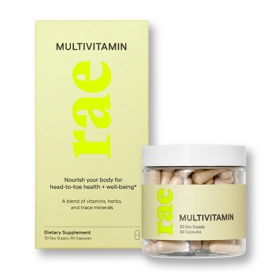 Rae Multivitamin Dietary Supplement Capsules for Whole Body Support and Energy - 60ct