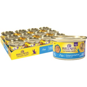 Wellness Complete Health Chicken & Herring Formula Grain-Free Canned Cat Food, 3-oz, Case of 24 - 1 of 4