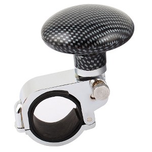 Unique Bargains Metal Steering Wheel Knob Handle Black Carbon Fiber 3.3" 1PC - 1 of 4