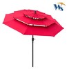 Sapphtopaz Patio Umbrella 3 Tiers Beach Umbrella Market Ventilated Top Umbrella with Crank and Tilt for Garden, Beach, Lawn, Backyard - 3 of 4