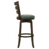 Coaster Home Furnishings Murphy Ladder Back Pub Height Swivel Bar Stool Dark Cherry and Hunter Green - 4 of 4