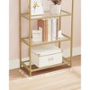 5-Tier Curved Design Bookshelf with Tempered Glass, Stylish Storage Solution for Home and Office - 3 of 4