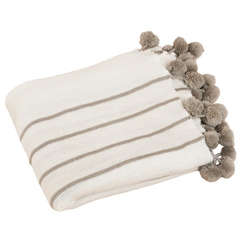 Cream pom pom blanket new arrivals