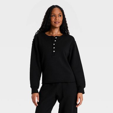 Women's Relaxed Fit Pullover Sweatshirt - Universal Thread™ Black XS