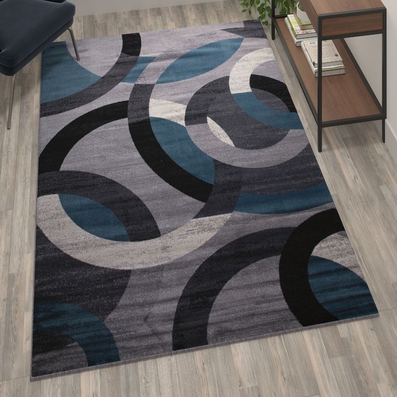 Flash Furniture Harken Collection Geometric Olefin Area Rug with Jute Backing, Living Room, Bedroom, 4 of 11