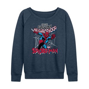 Women's - Marvel - Friendly Neighborhood Spider-Man Lightweight French Terry Wide Neck Long Sleeve Shirt - 1 of 4