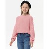 Girls Crewneck Knit Pullover Sweaters Long Lantern Sleeve Oversized Knit Cute Jumper Tops - 3 of 4
