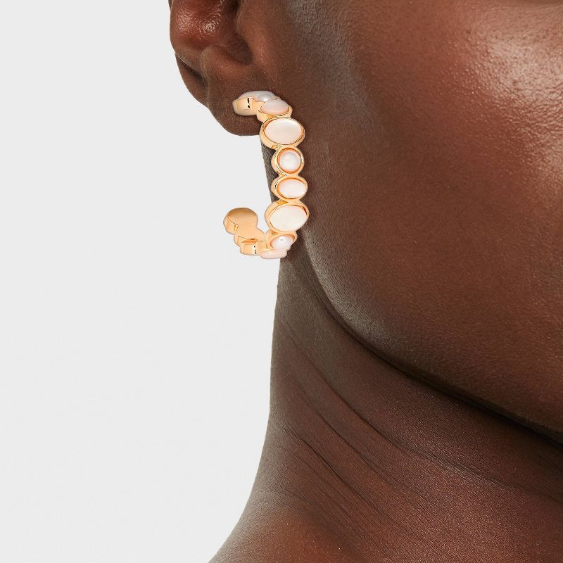 Pearl Hoop Earrings - A New Day™, 3 of 5